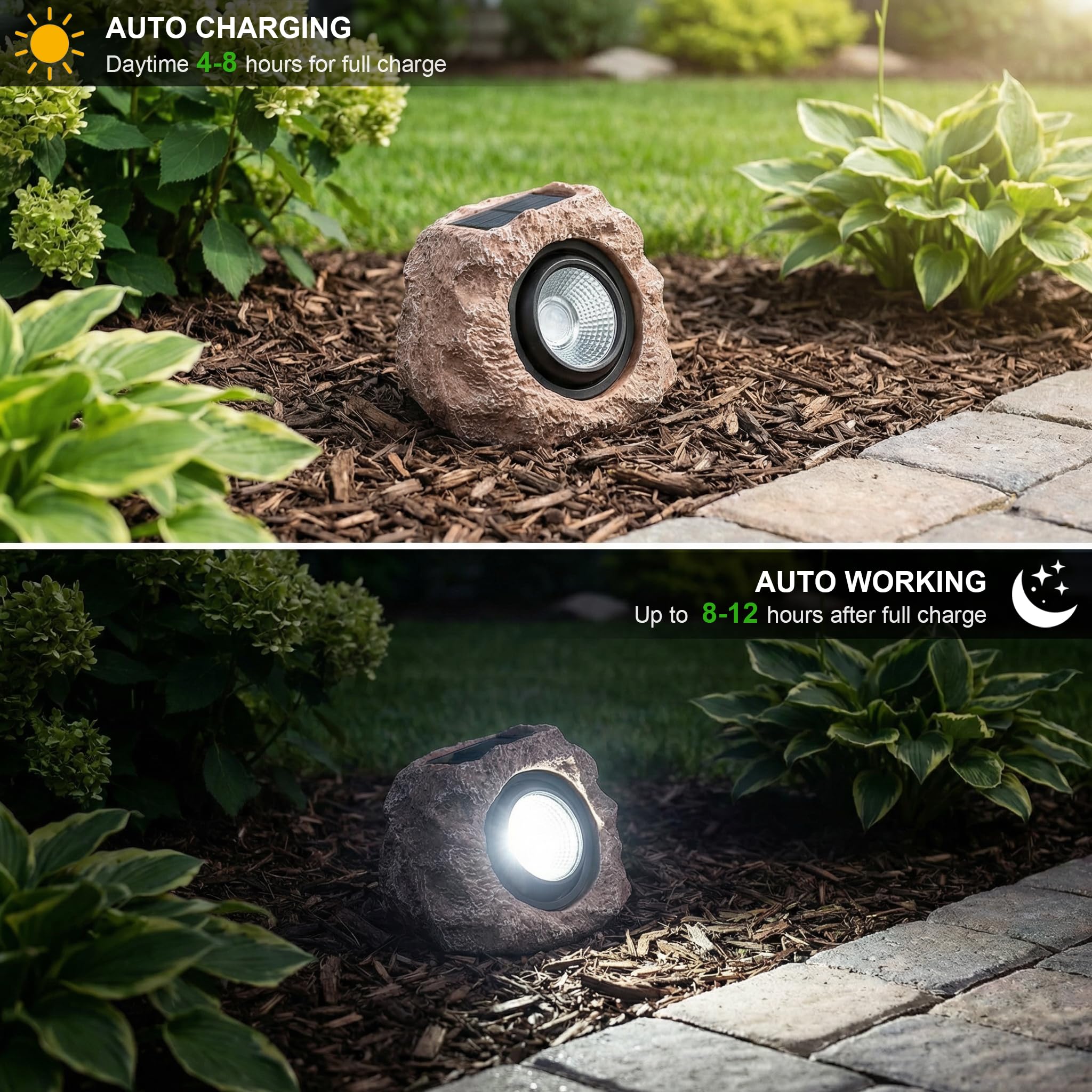 Candieslife Luci solari da giardino per esterni decorative (2 confezioni)