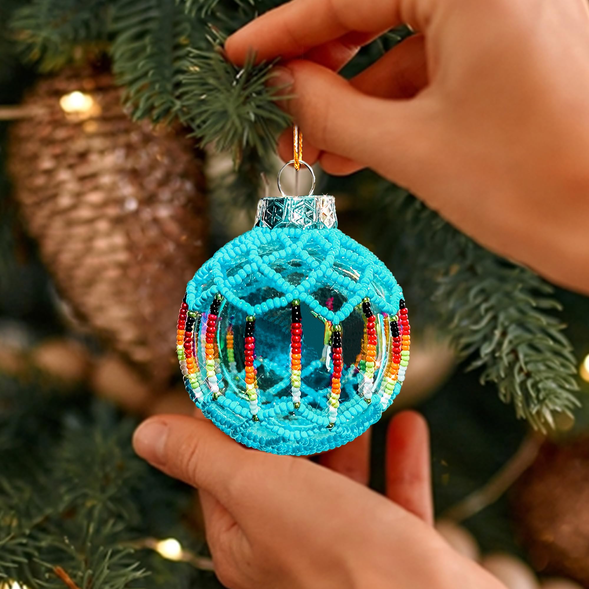 Handmade Native American Christmas Ornaments – 3Inch Beaded