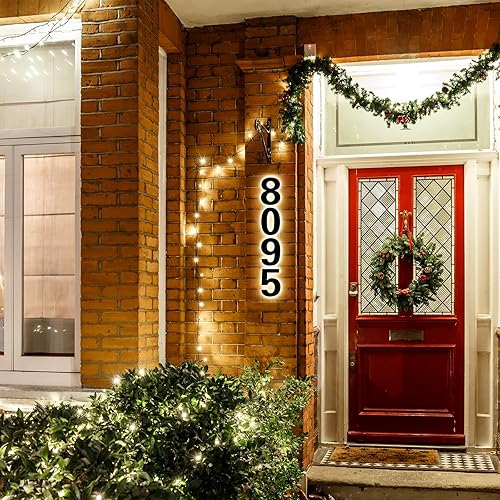 Miniatura 4 de Números de casa LED retroiluminados de 5 pulgadas para exteriores, número de dirección flotante de acero inoxidable, números de casa modernos