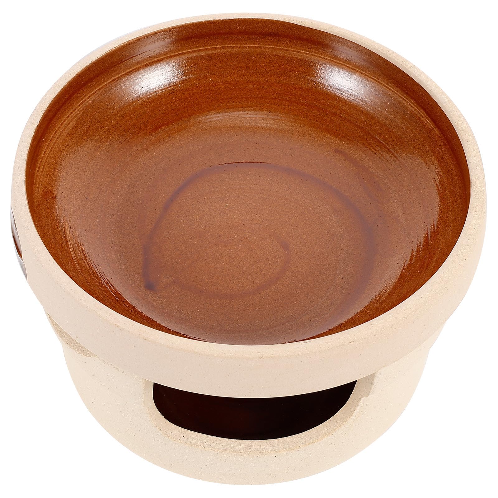 Cocotte en céramique beige avec brûleur pour mijoter les ragoûts