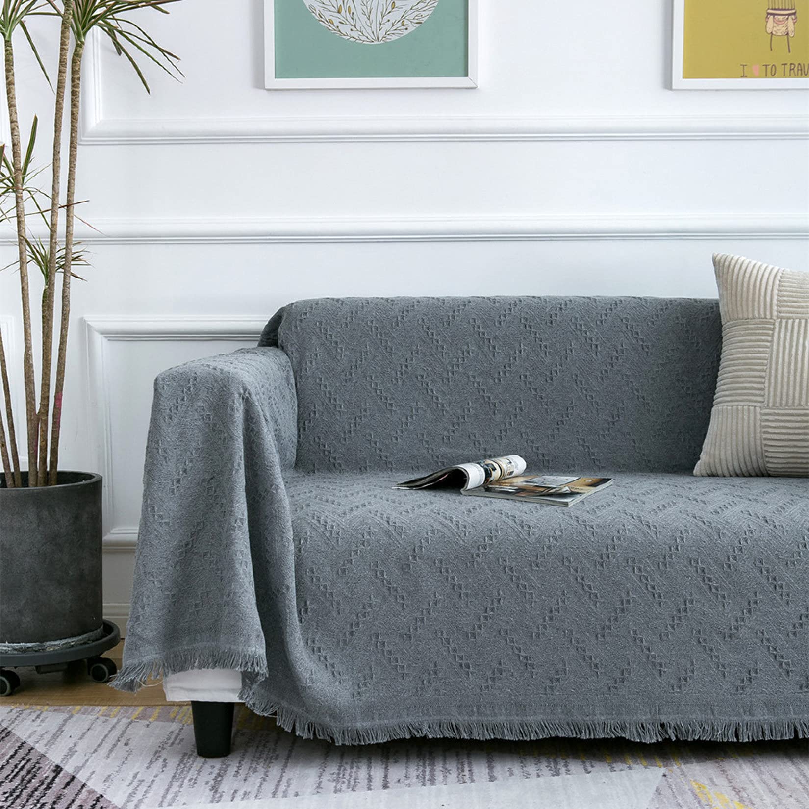 Amazon｜マルチカバー エレガント 猫 ソファーカバー 滑り止め キルト