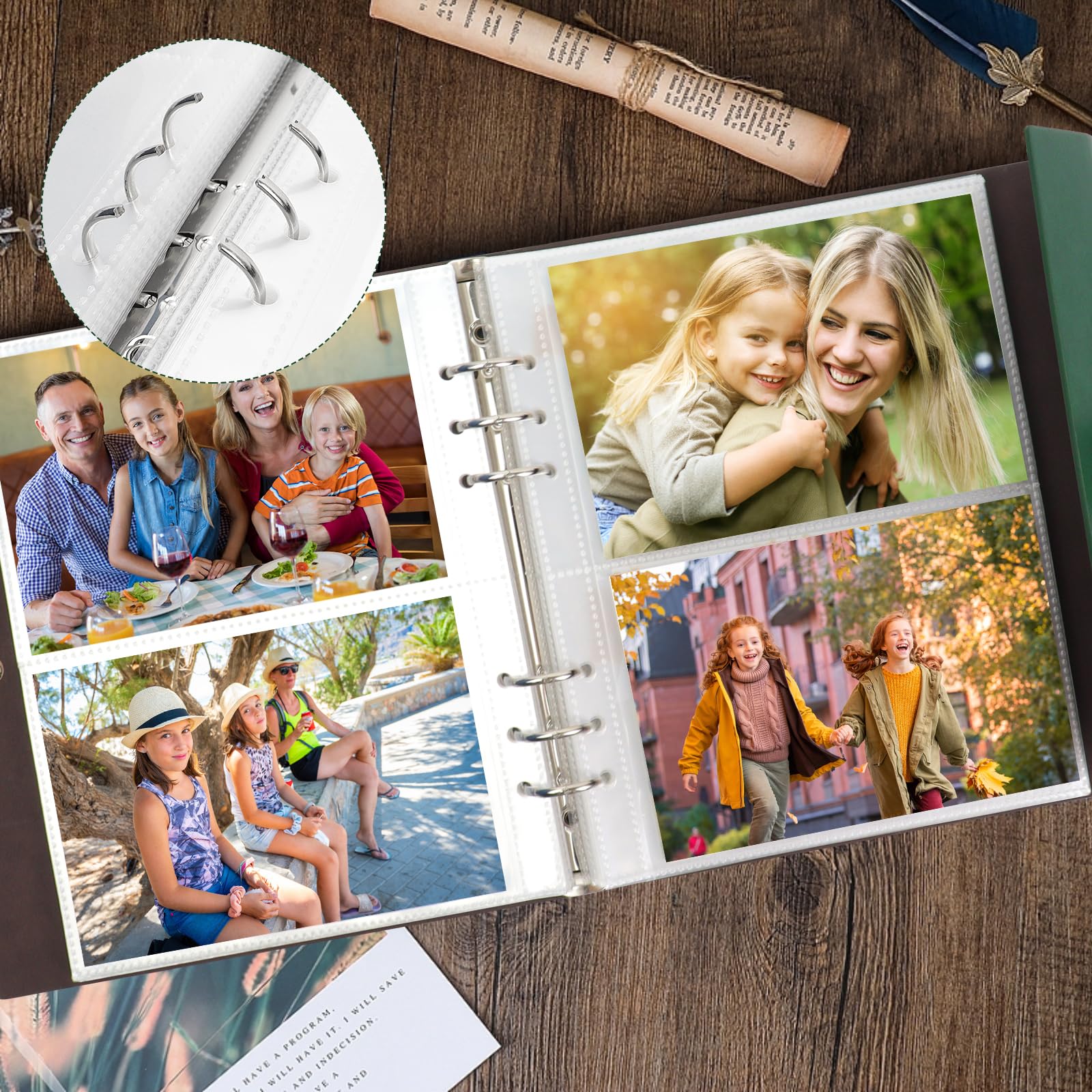 ZEEYUAN Photo Album 200 Photos Slip in 6x4 Leather Photo Book as a Gifts for Mum Dad and Grandpa and Grandma - Image 4
