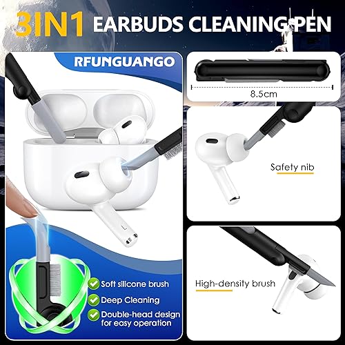 Miniatura 6 de RFUNGUANGO - Caja protectora para AirPods de 2 generación, modelo 2024, diseño espacial, compatible con Airpods Pro 12, funciona con MagSafe, naranja
