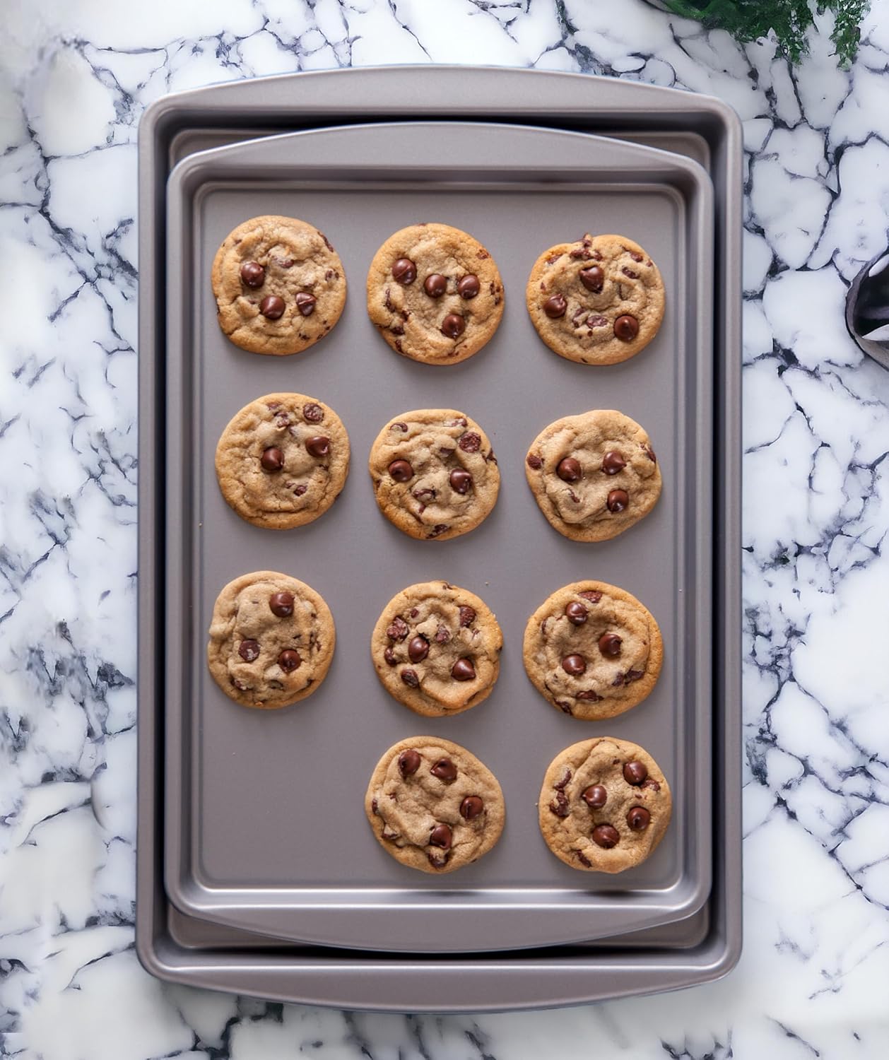 OvenStuff Cookie Sheet Pan Set, Set of Two, Medium and Large, Gray
