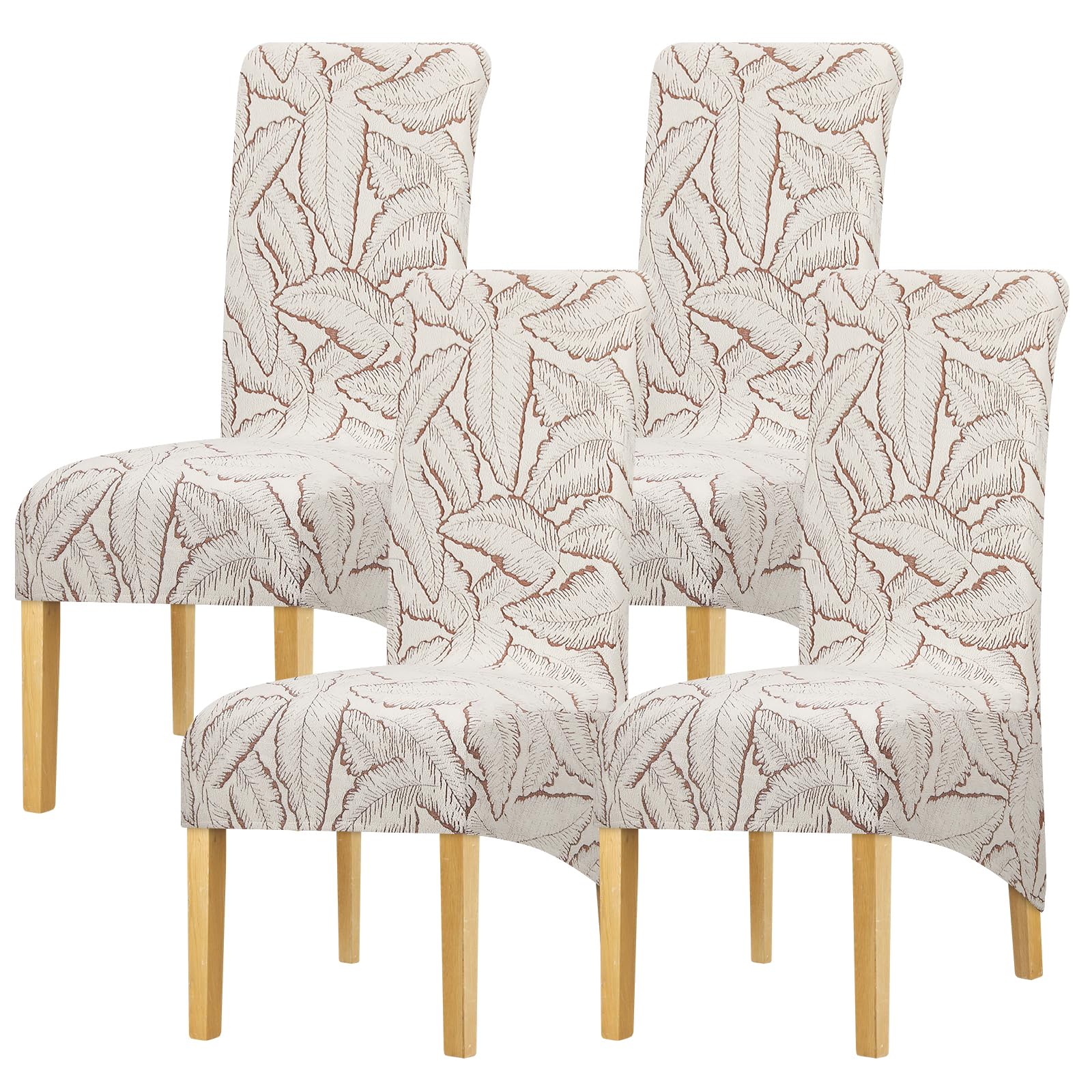 Lellen 4PCS Stretch XL/Oversized Extra Large Dining Room Chair Covers for Kitchen Dining，Removable Washable Chair Protectors Slipcovers Printed Chair
