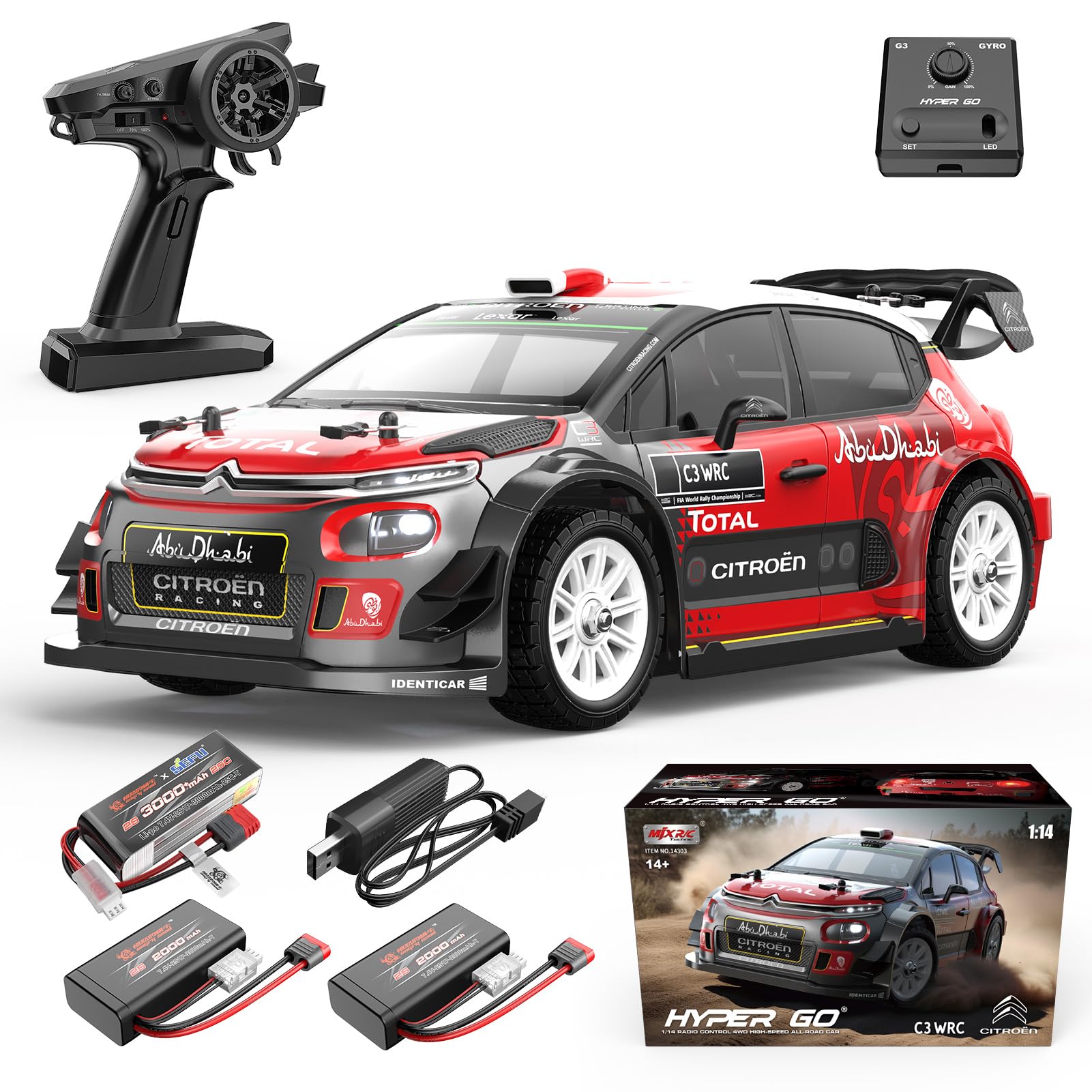 Amazon.com: MJX 14303 1/14 Citroen C3 Fast RC Cars for Adults, Max
