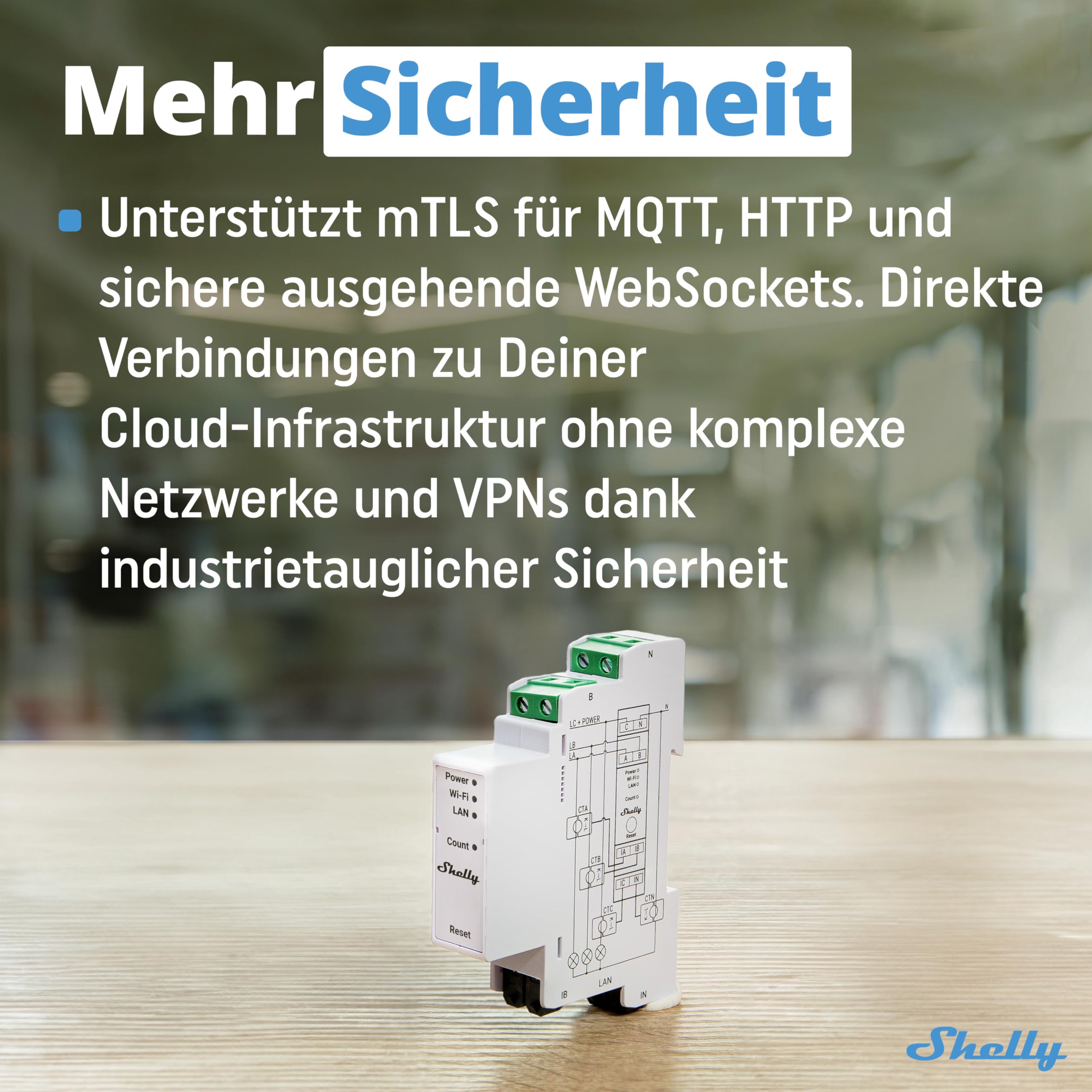 Shelly Pro 3EM (120A) - WLAN & LAN Dreiphasiger Smart Energiezähler, 3x 120A Stromwandler Inklusive, 1% Genauigkeit, Solar, 60-Tage Datenspeicher, Verbrauchsmessung, Hutschiene, Heimautomatisierung
