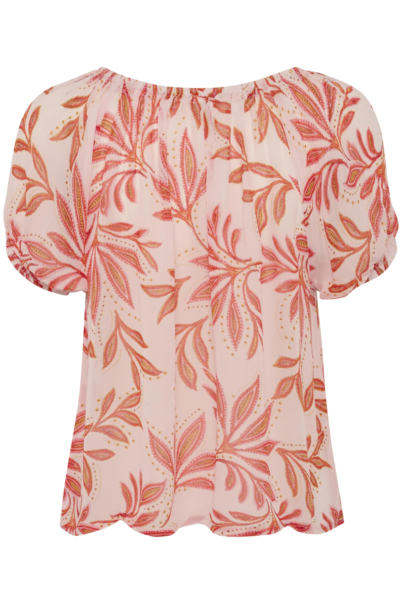 PART TWO Damen Georgettepw Damenbluse, Regular Fit, Kurzärmlig Bluse