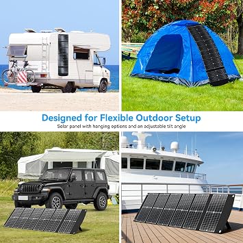 100W Portable Solar Panels with PD3.0 USB-C & QC3.0 USB-A & 20V DC Outputs | 6lbs, Foldable, IP65 Waterproof, 23.5% Efficiency, XT60/Anderson Output for Power Station Generator, Camping, RV, Off-Grid