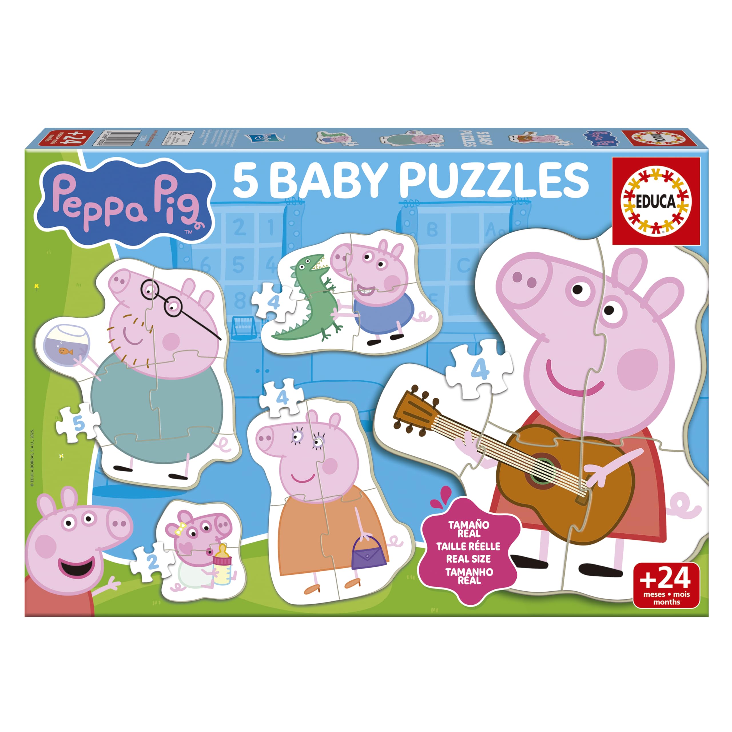 Amazon.com: Educa - Set of 5 progressive Peppa Pig baby puzzles