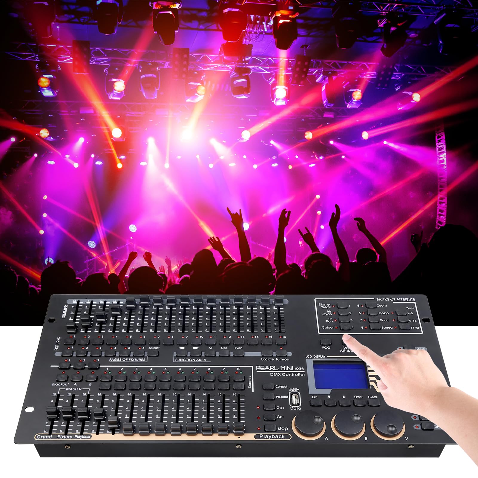 DMXコントローラー　PAERL1024B Amazon.com: Professional DMX512 Stage Lighting Controller, Mini