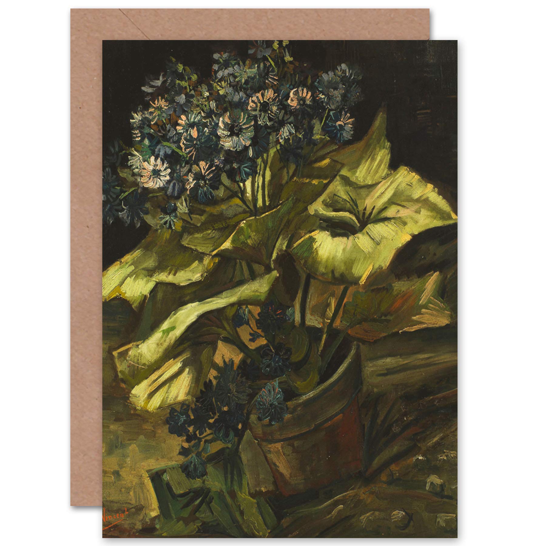 Artery8 Cineraria Vincent Van Gogh Fine Art Greeting Card Plus Envelope Blank Inside