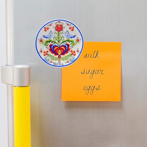 Miniatura 3 de Essence of Europe Gifts Imán de cocina de tortolitos rosemaling blanco placa de cerámica de 2,75