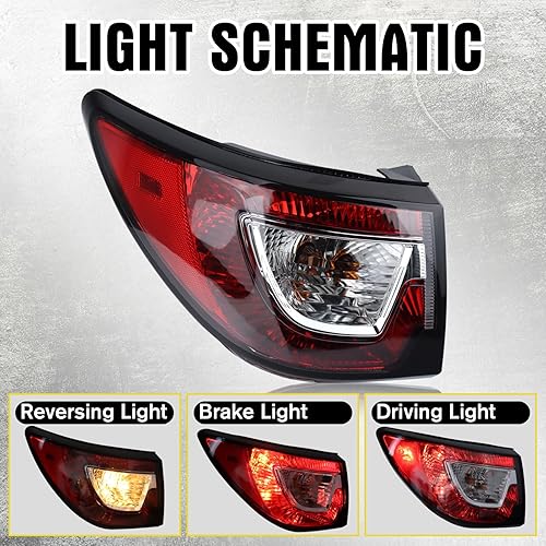 Miniatura 4 de SAOKNCE Conjunto de luz trasera Lámparas traseras para Chevrolet Traverse 2013-2017 lado izquierdo del conductor 12318796 GM2804112