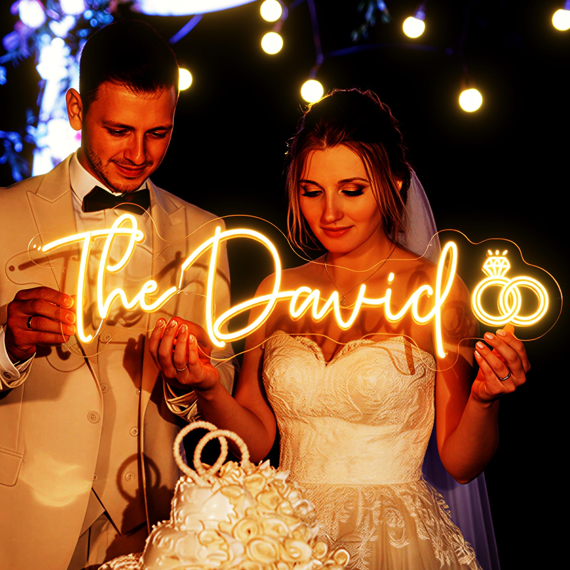 Segorts Personalised Neon Light Sign Large Personalised Led Neon Signs for Wedding Room Decor Custom Light Up Name Sign Gift for Wedding Engagement Birthday Party Bar Salon Beauty Decoration