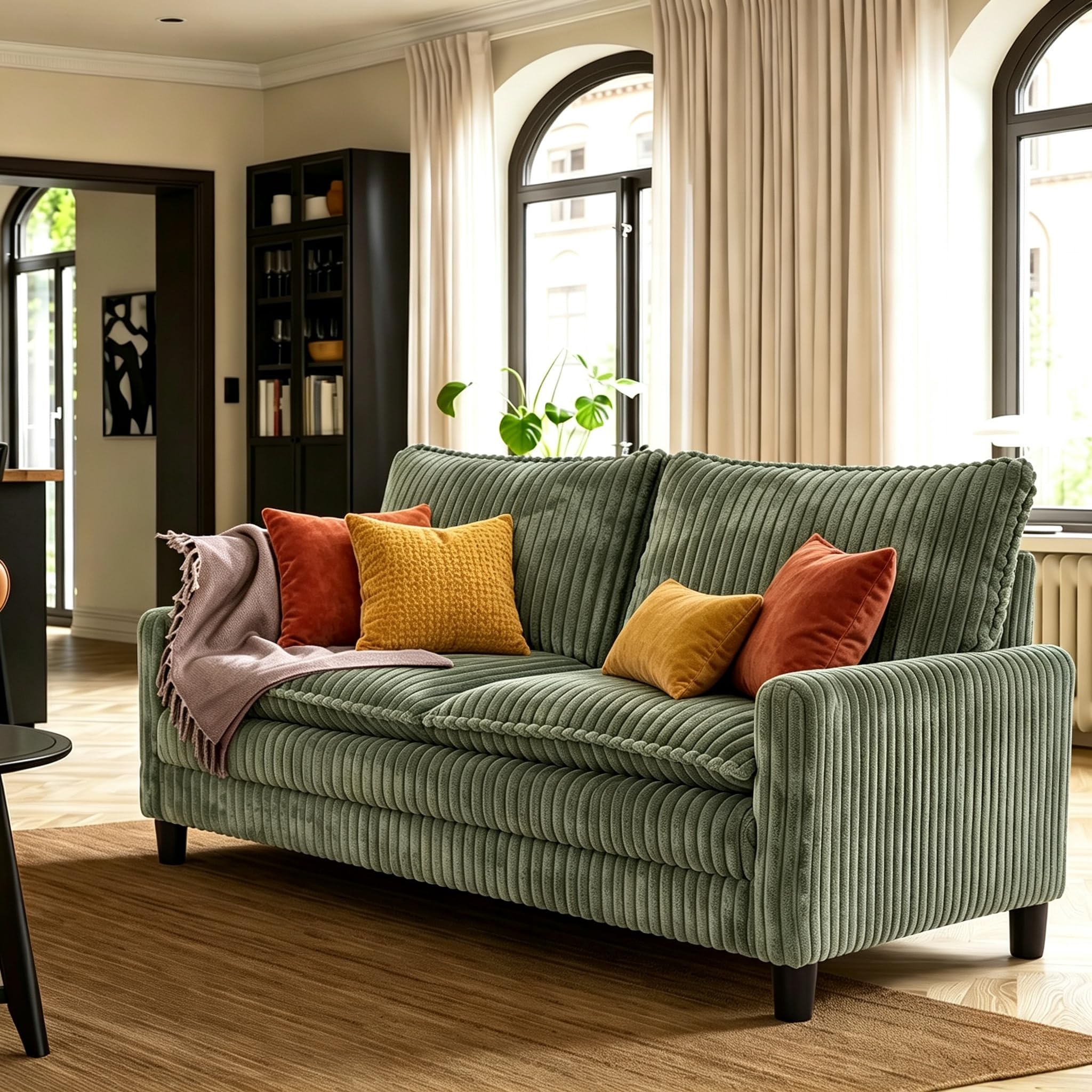2 Seater Sofa,Modern Fabric Couch Love Seat, Solid 2 Seater Sofas, 142 CM