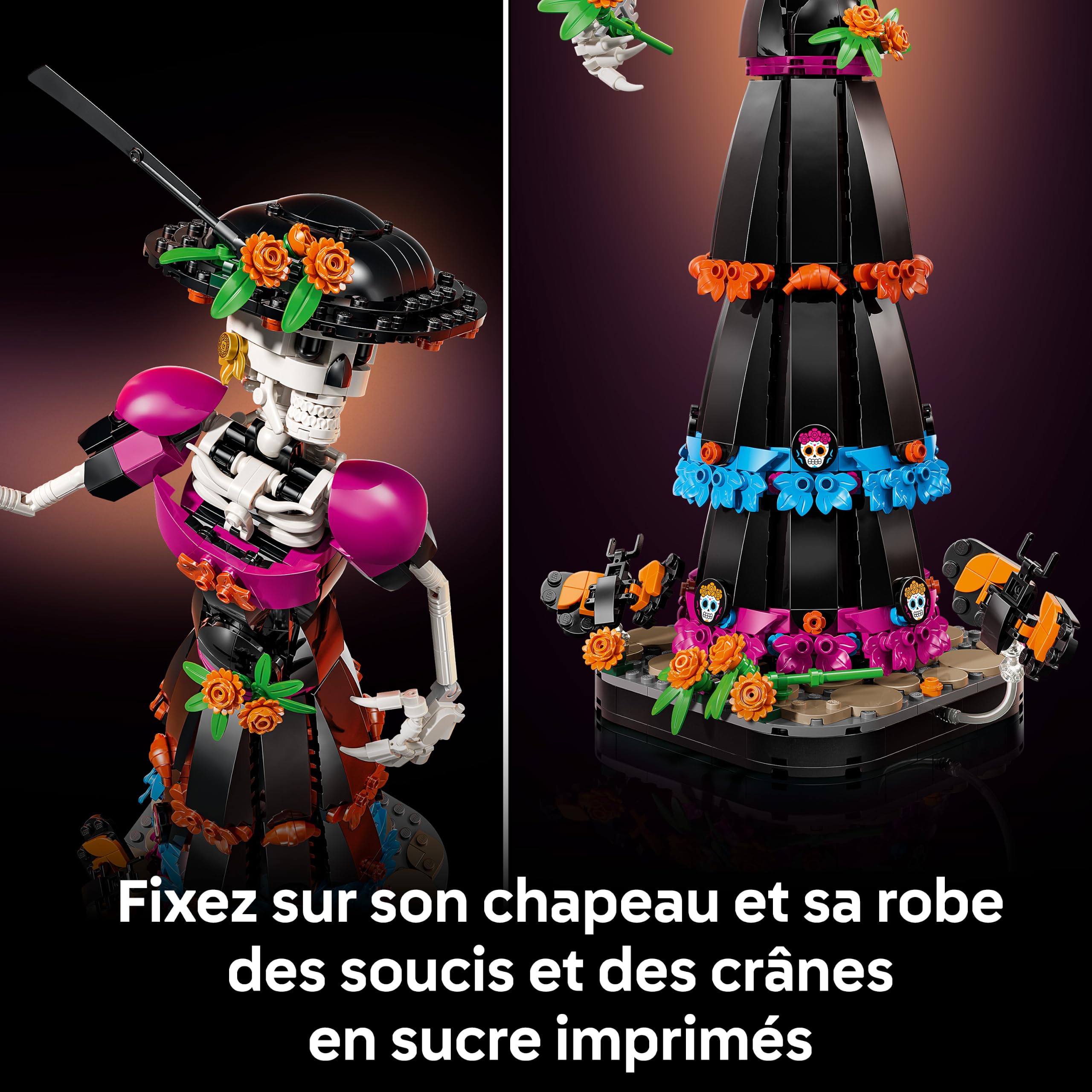 LEGO Ideas La Catrina - Set de Construction pour Adulte - Maquette avec Figurine de Squelette, Fleurs Artificielles & Papillons Monarques - Décoration sur Le Jour des Morts - Idée Cadeau DIY 21372