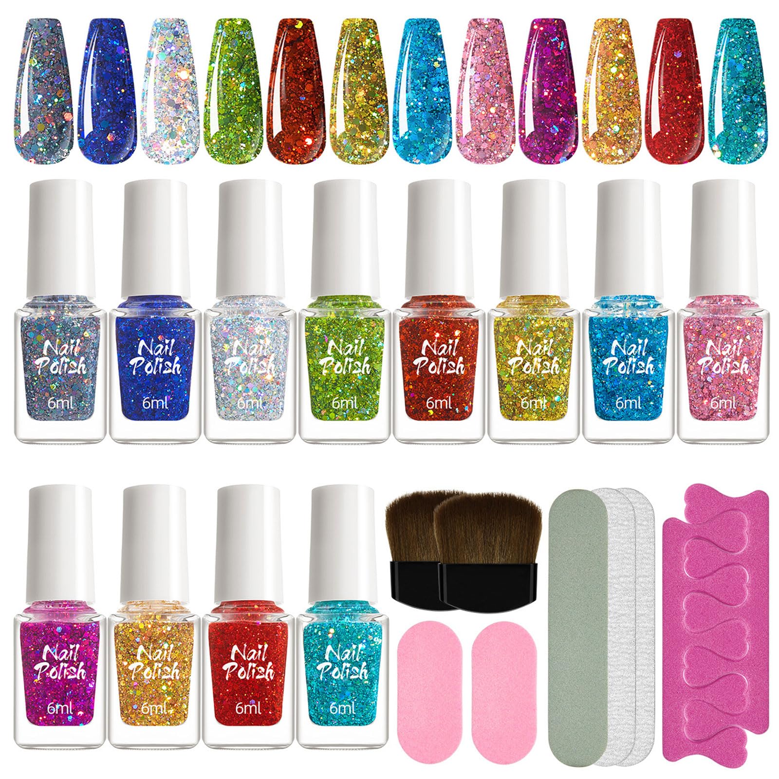 Set di 12 colori per unghie in gel con lima divisore per dita dei piedi, pennello per saloni di arte, accessori per casa, feste