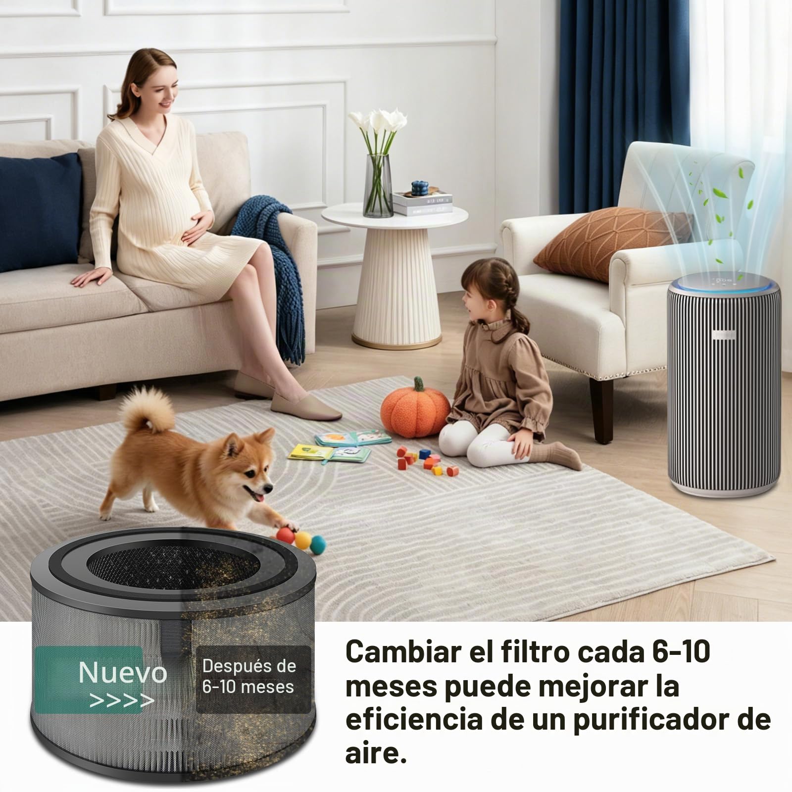 Laukowind Filtro para purificador de aire Philips serie 3200 y 4200, AC3210, AC3220, AC3221, AC4220 y AC4221, filtro de repuesto 3 en 1 HEPA NanoProtect+ carbón activo + capa de fibra (FY3200/30