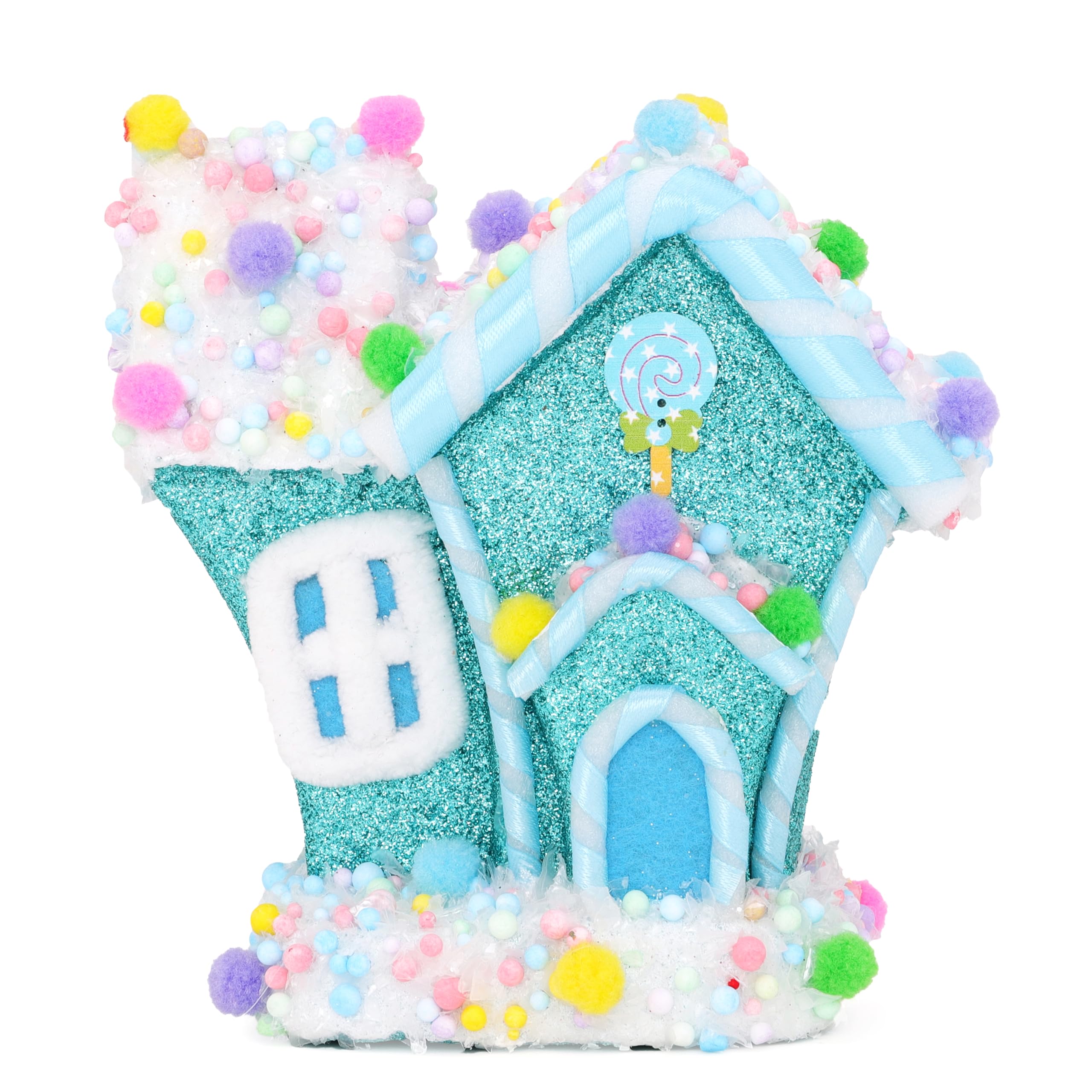 Christmas Concepts Blue Christmas Concepts® 17Cm (7") Glitter Turquoise Candy House - Themed Christmas Decorations