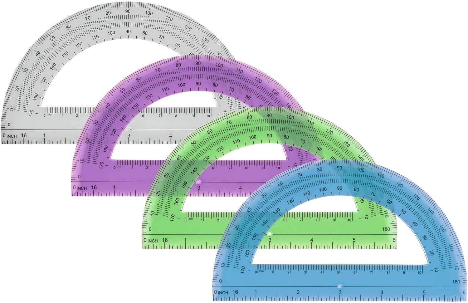 Office Depot Semicircular 6in. Protractor, Clear, 973D OD8