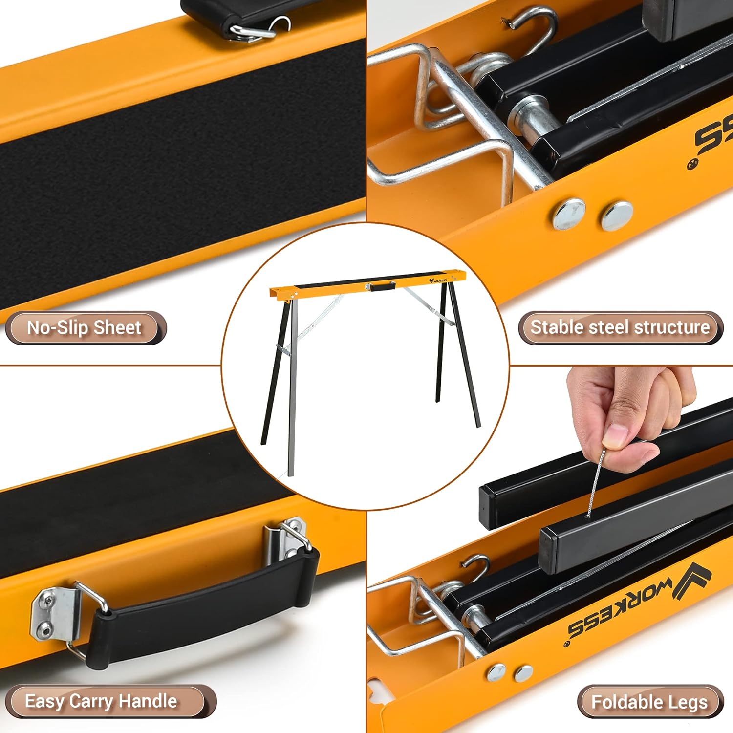 Roller Support Stand, Saw Horses 2 Pack Folding