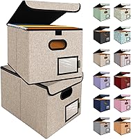 Vista 37 de Caja organizadora de archivos BALEINE con tapa, organizador de carpetas de archivos plegable con deslizador de plástico, caja de carpetas