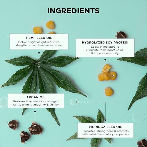 Miniatura 4 de Design.Me GLOSS.ME Champú hidratante y acondicionador para cabello seco  Champú de cáñamo y aceite de argán con acondicionador de cabello lacio y