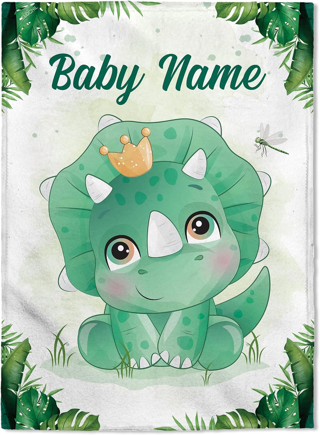 Personalized Baby Blanket With Name - Custom Dinosaur Fleece Blanket For Boys, 30x40 Inches, Baby Shower Gift - View #7