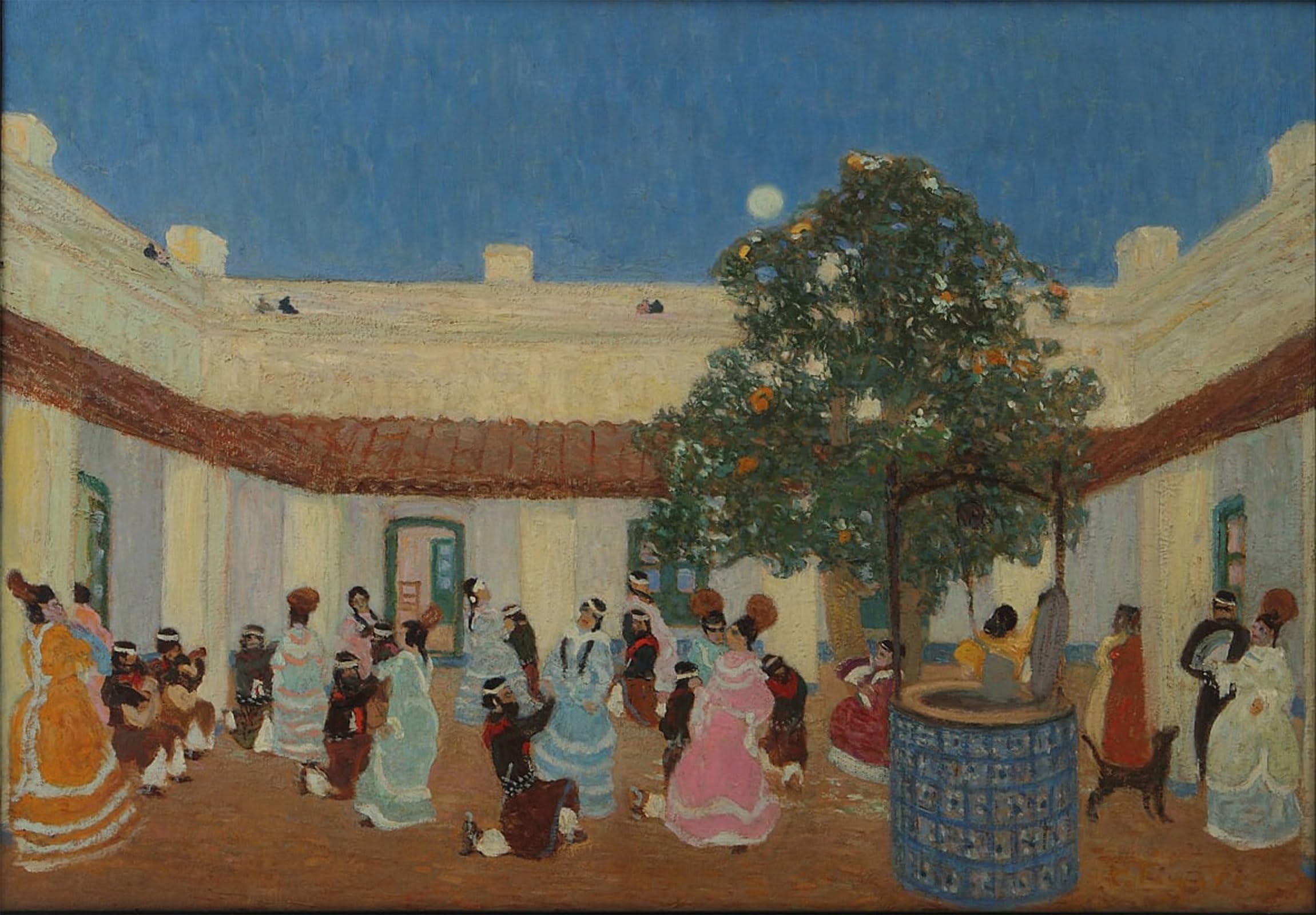 ARTXLXXBN Famous Painting Canvas Artwork Graffiti Print Patio by Pedro Figari Portrait Canvas Image for Home Decor 60x90cm