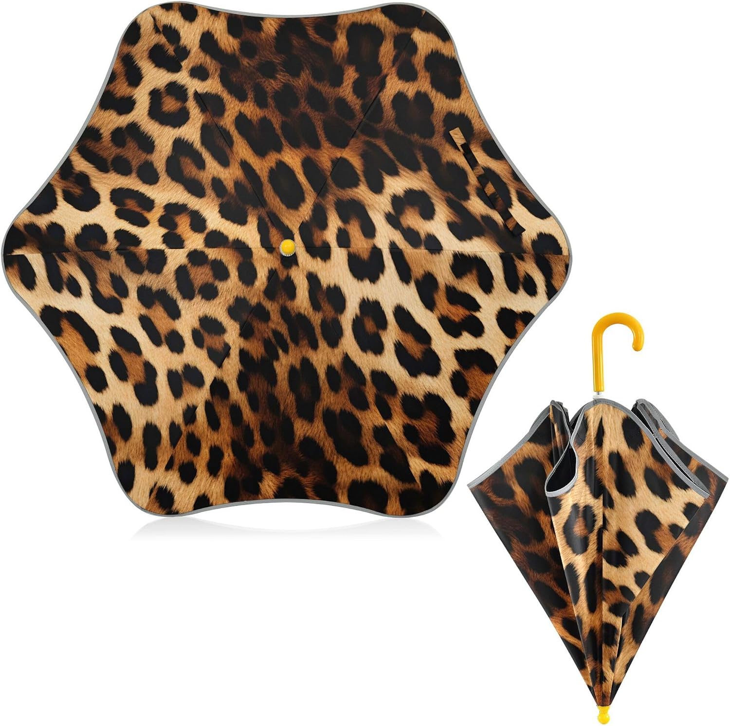 ALAZA Leopard Print Cheetah Kids Umbrella for Girls Boys Toddler Children Rain & Sun Umbrella