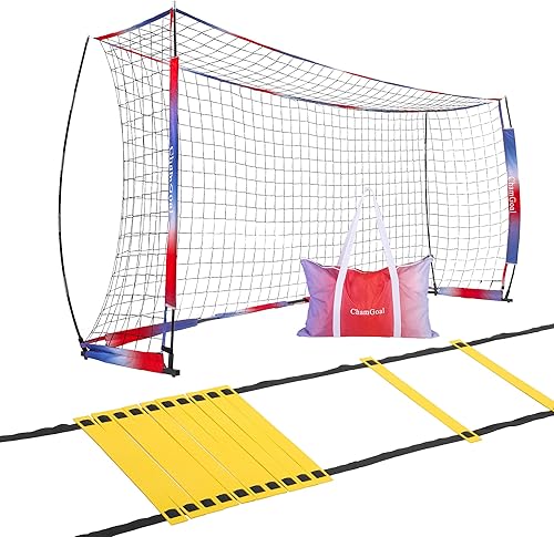 ChamGoal Red de portería de fútbol portátil para patio trasero, red deportiva instantánea, plegable, para todas las edades, nivel de habilidad y en