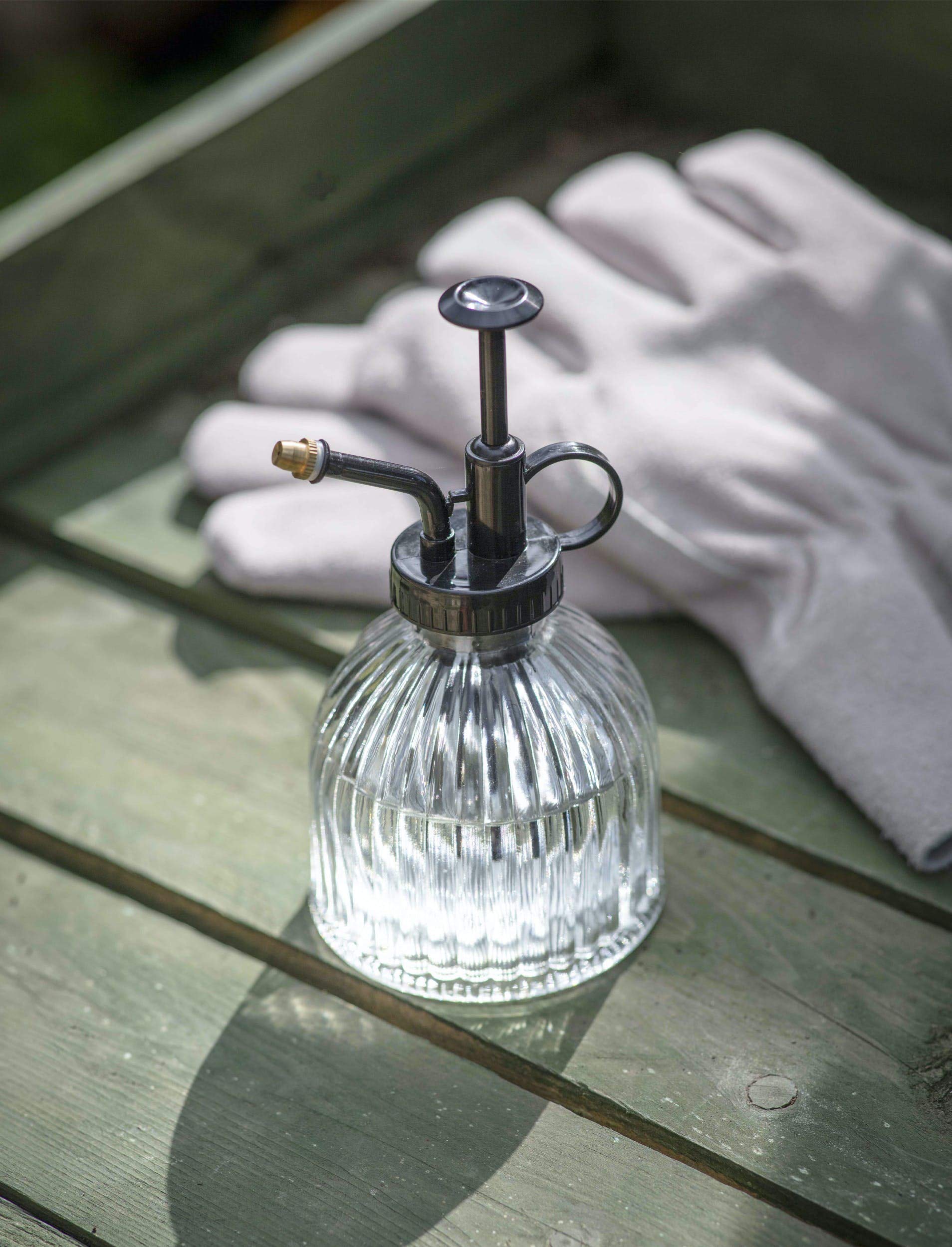 Bottiglia spray per irrigazione per piante in vetro, retrò da 360 ml con annaffiatoio con pompa