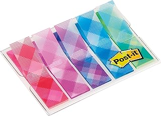 Post-it Index Flags, Small, Plaid Printed Collection, 11.9 mm x 43.2 mm, 100/Pack