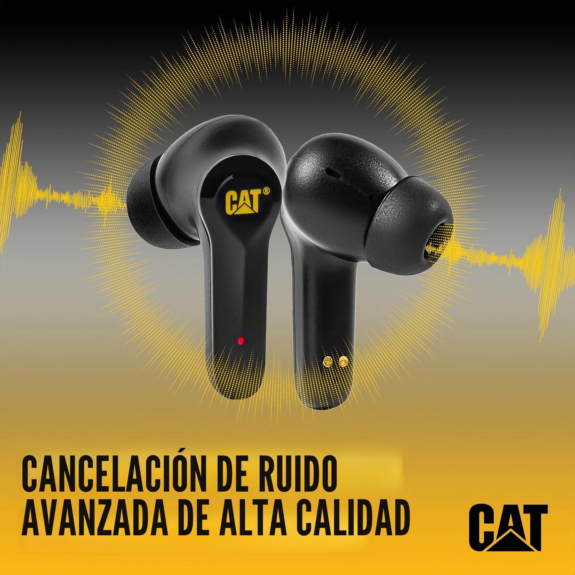 CAT Audífonos Bluetooth con cancelación de ruido - Auriculares inalámbricos resistentes para trabajos difíciles - A prueba de polvo, a prueba de golpes, resistentes al agua para entrenar - Auriculares