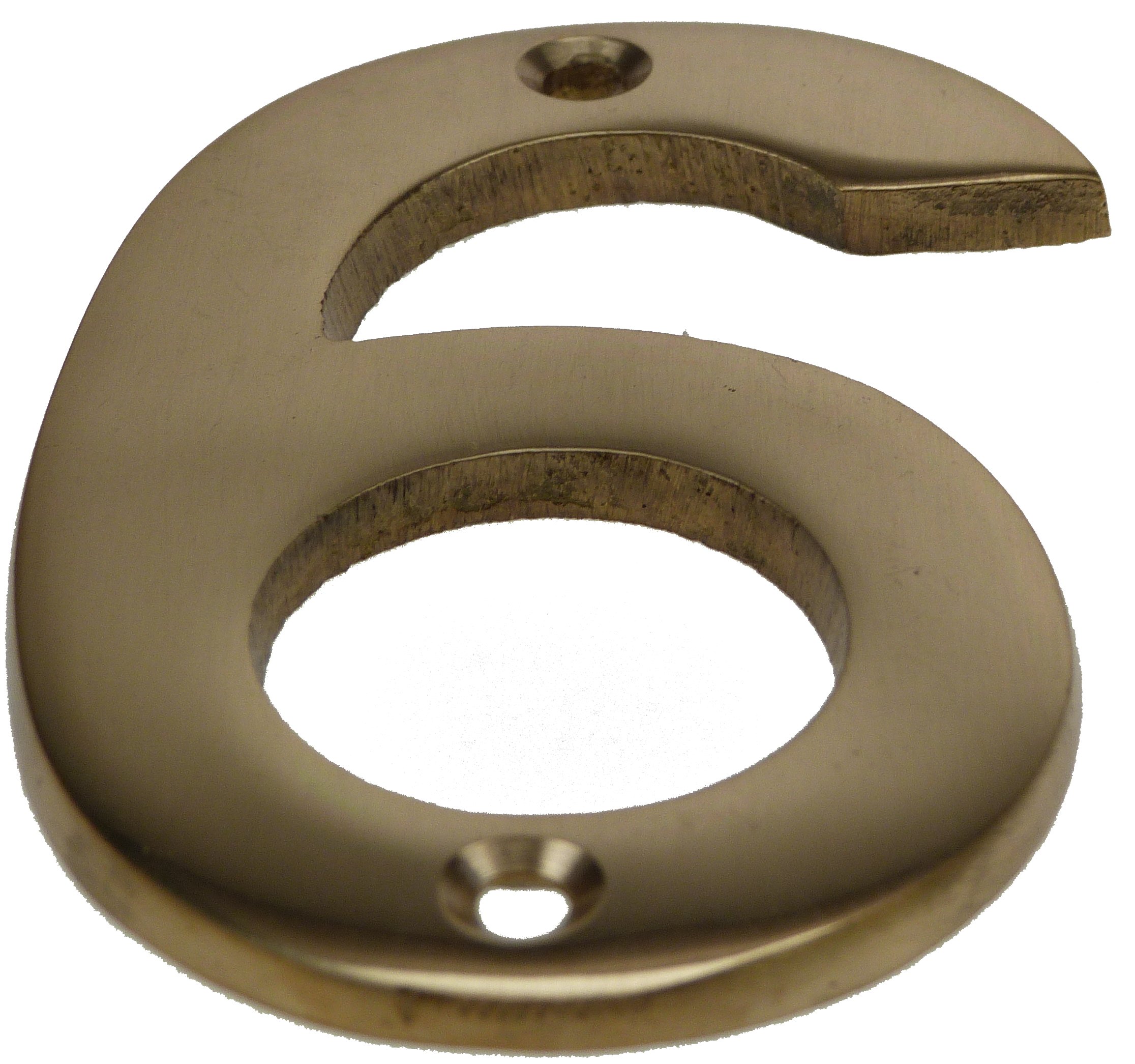 Brass House Door Number Numeric Digits Plate Plates Plaque Gold Sign - 3 Inch (6)