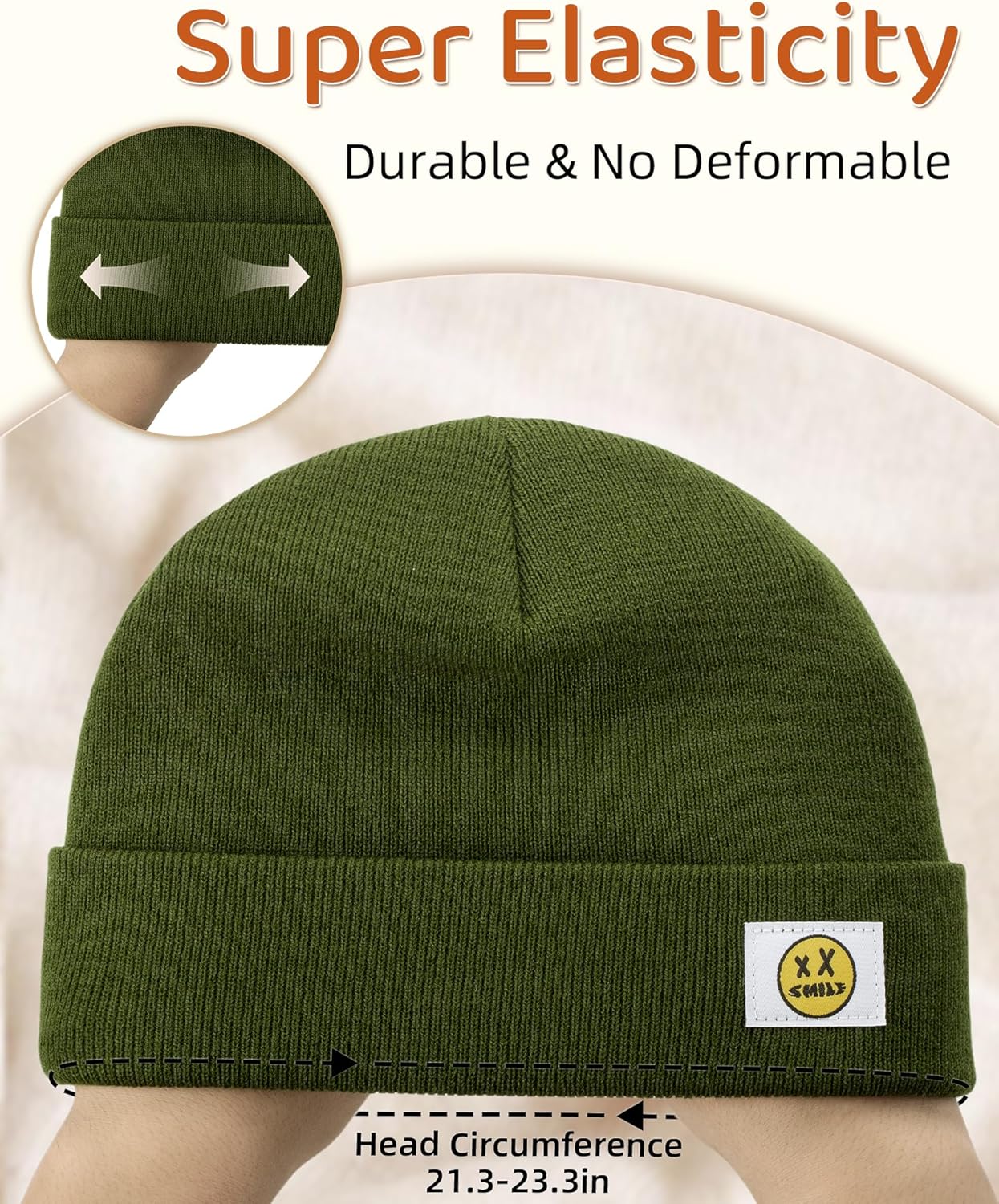 Beanie for Women Men Double Layer Knit Winter Hats Soft Warm Cuffed Beanies Unisex Ski Hat - Image 5