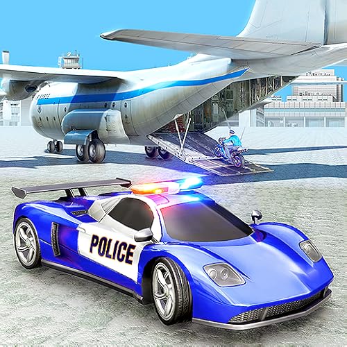 米国警察貨物飛行機シミュレーター2019：重いトレーラートラックタイクーンパトカートランスポーターシミュレーターマニアアドベンチャー無料子供のため