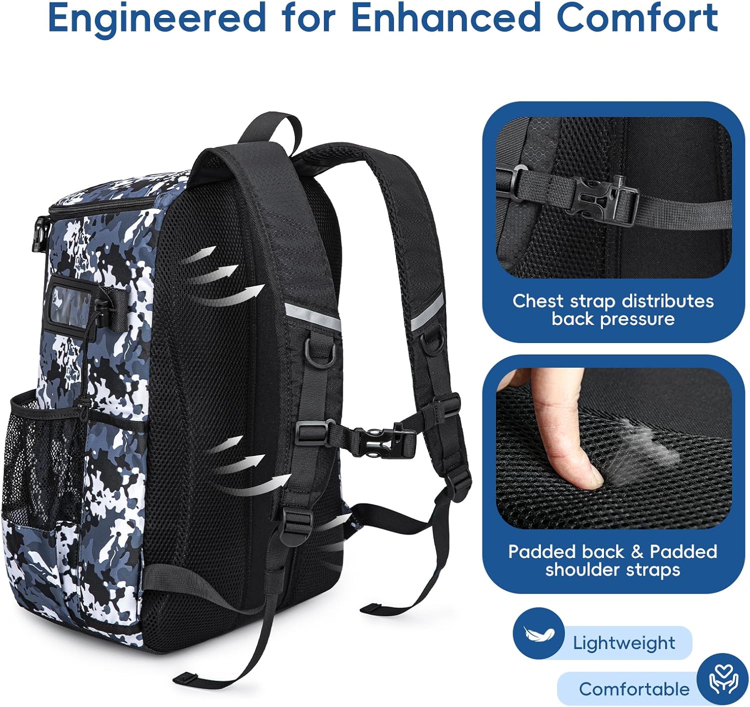 Lacrosse Bag for Kids and Youth, Lacrosse Backpack with Helmet Holder and Shoes Compartment, Waterproof Field Hockey Gears Bag for Boys & Girls - Image 6