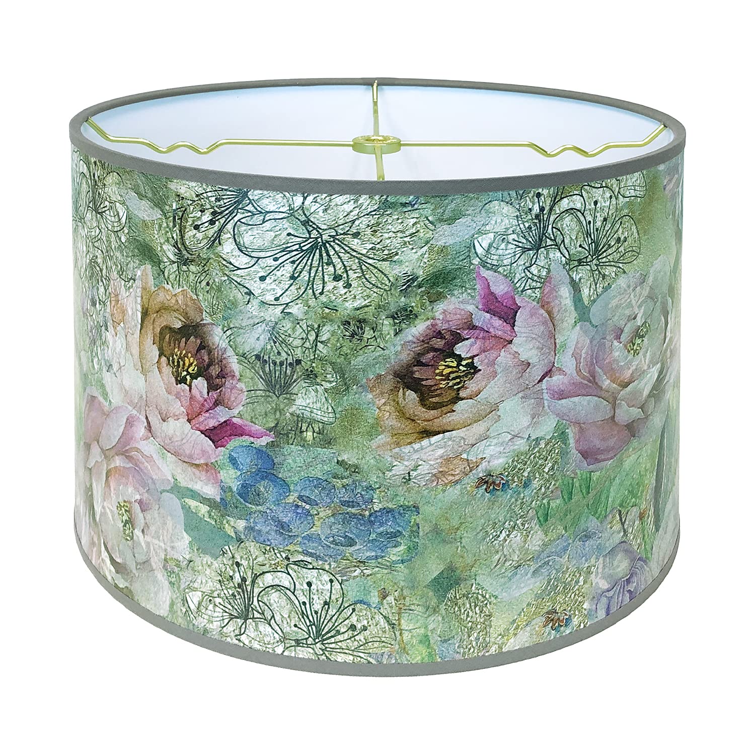 Royal Designs, Inc. Trendy Decorative Handmade Lamp Shade, Made in USA, 14in, HBC-8069-14, Canvas of Spring