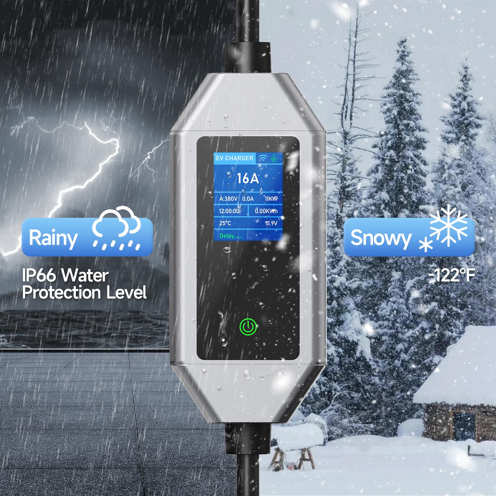 Kabel do ładowania typu 2 11 kW 7 m 3-fazowy Wallbox CEE