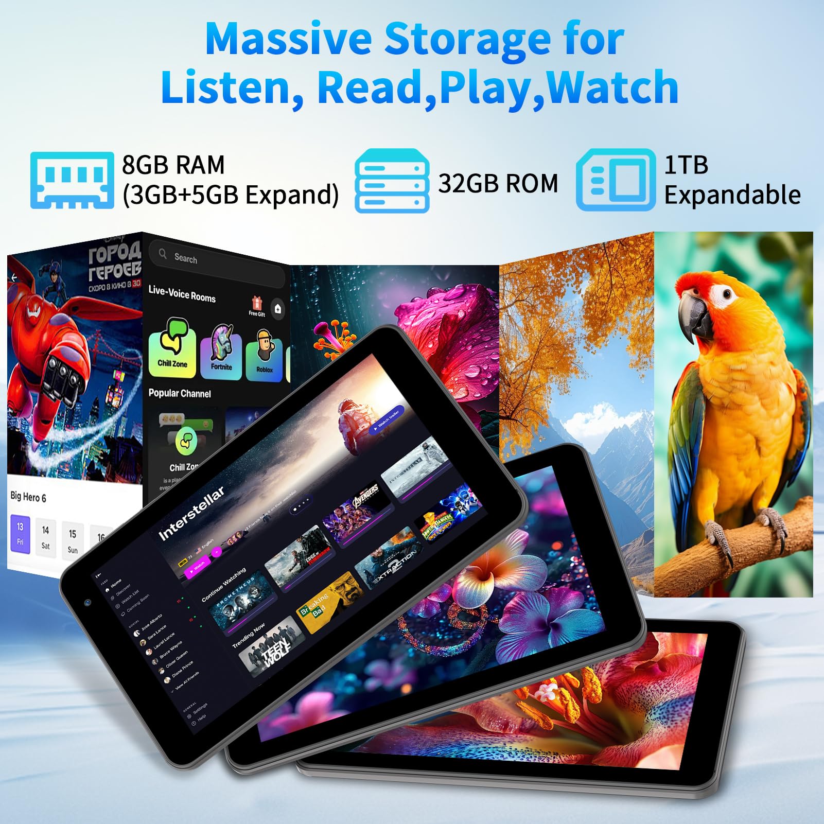 Amazon.co.jp: ケース付き7インチタブレット、32GB+1TB拡張、5G WiFi