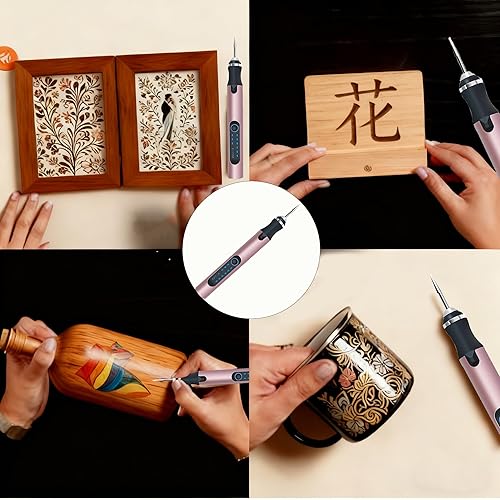 Miniatura 9 de Kit de bolígrafo de grabado recargable - Herramienta de grabado inalámbrica con 3 hojas de sierra para joyas, metal, madera, vidrio, piedra y
