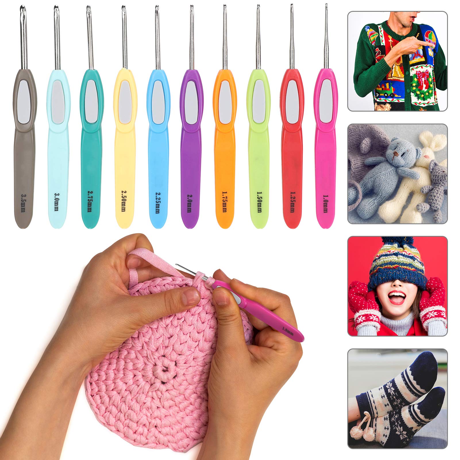 Aeeque Kit De Crochet Ergonomique Avec Laine Acrylique Pour