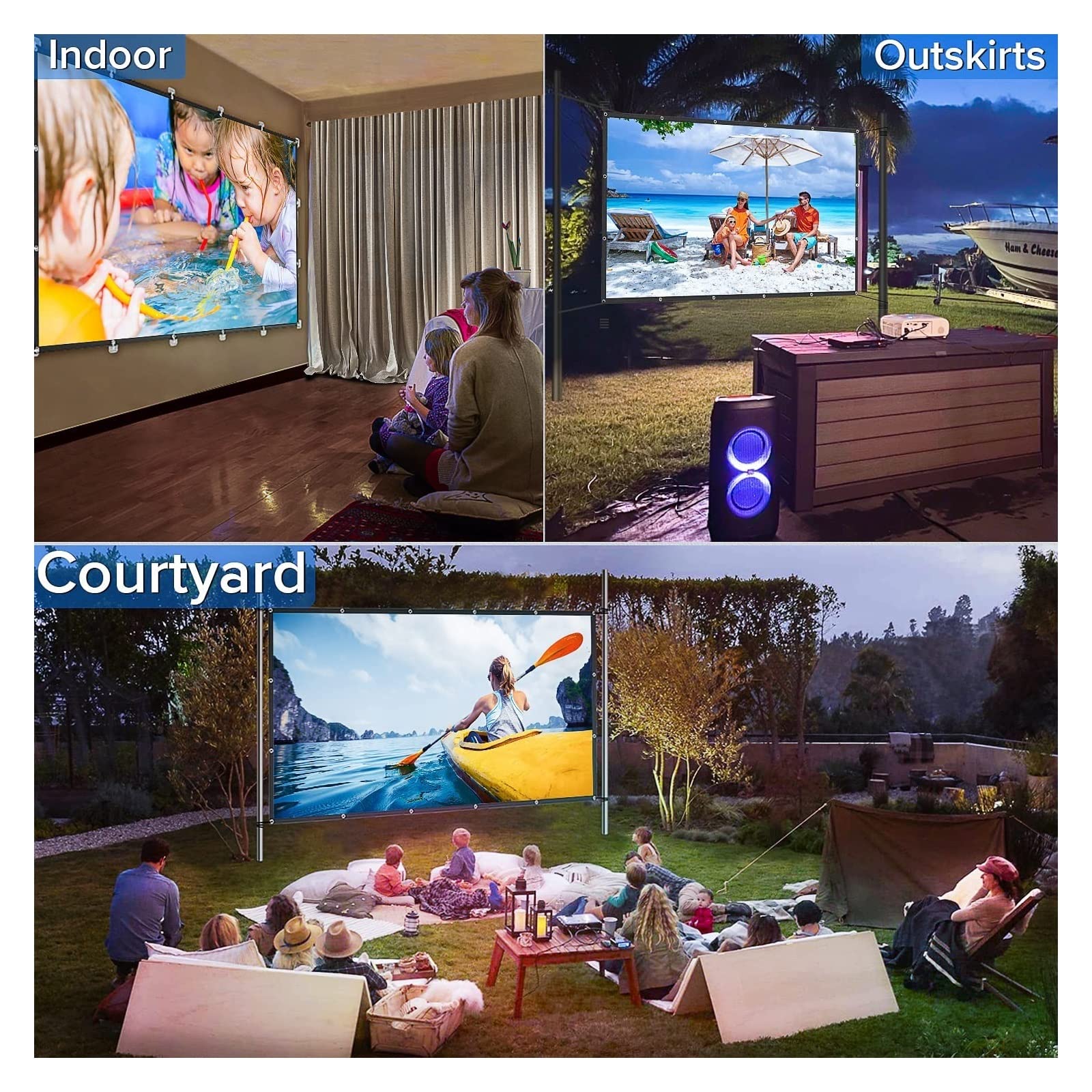 16:9 Metal Anti Light Curtain 100 120 133 150 Pollici Home Outdoor Office Schermo di proiezione Portatile 3D HD per Home Theater(100 inch)