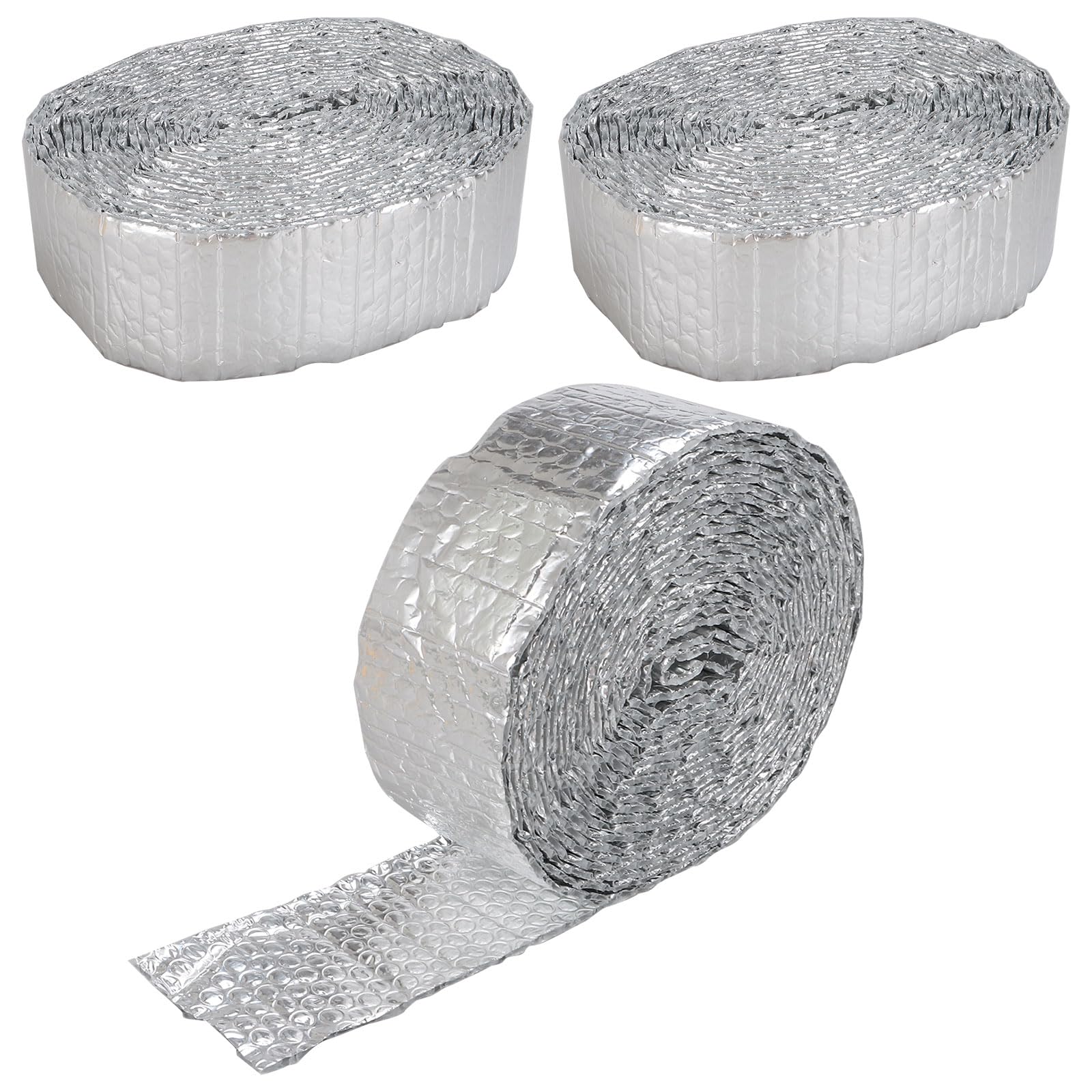 YOUNTHYE 3PCS Radiator Foil Roll, 3mm x 30m Bubble Wrap Insulation Roll Radiator Foil Reflector Roll Radiator Foil Insulation Van Insulation for Floors Windows Roofs Garage Camper Wall