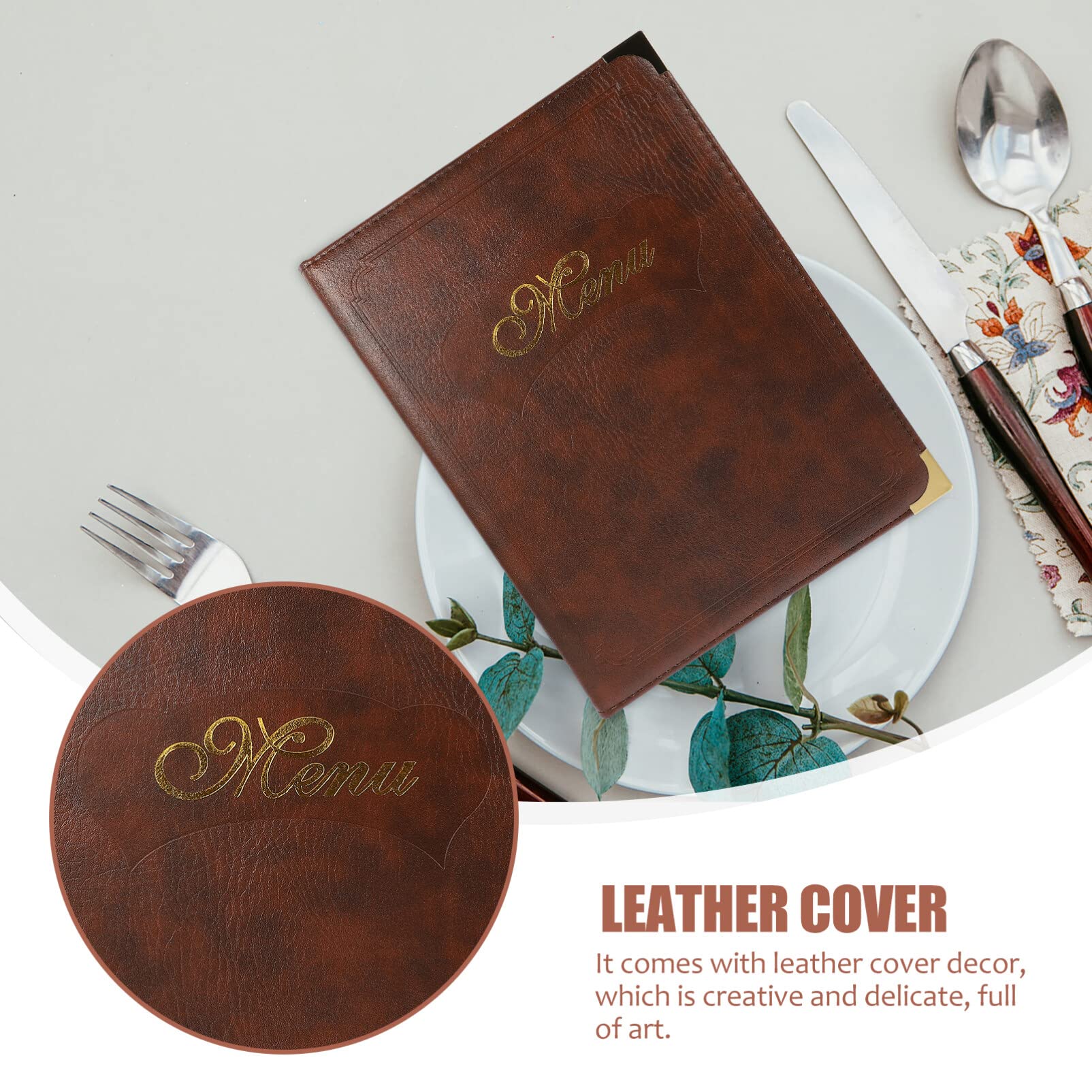 Leather A4 Order Holder Leather Menu Book Menu Holder Meal Holder Convenient Menu Book Meal Folder Restaurant Menu Display Folder Menu Folder Restaurant Use Meal Order