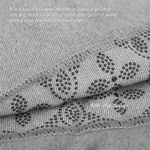 Miniatura 3 de Toallas de yoga, toalla antideslizante para esterilla de yoga caliente con puntos de agarre, manta de yoga de microfibra suave súper absorbente para