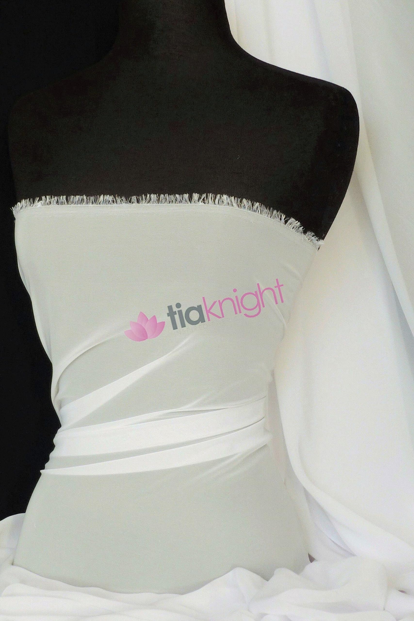 Chiffon Soft Touch Sheer Fabric Material | 156 cm Wide Approx | Sold by The Metre | Same Day Dispatch | by Tia Knight (Ivory)