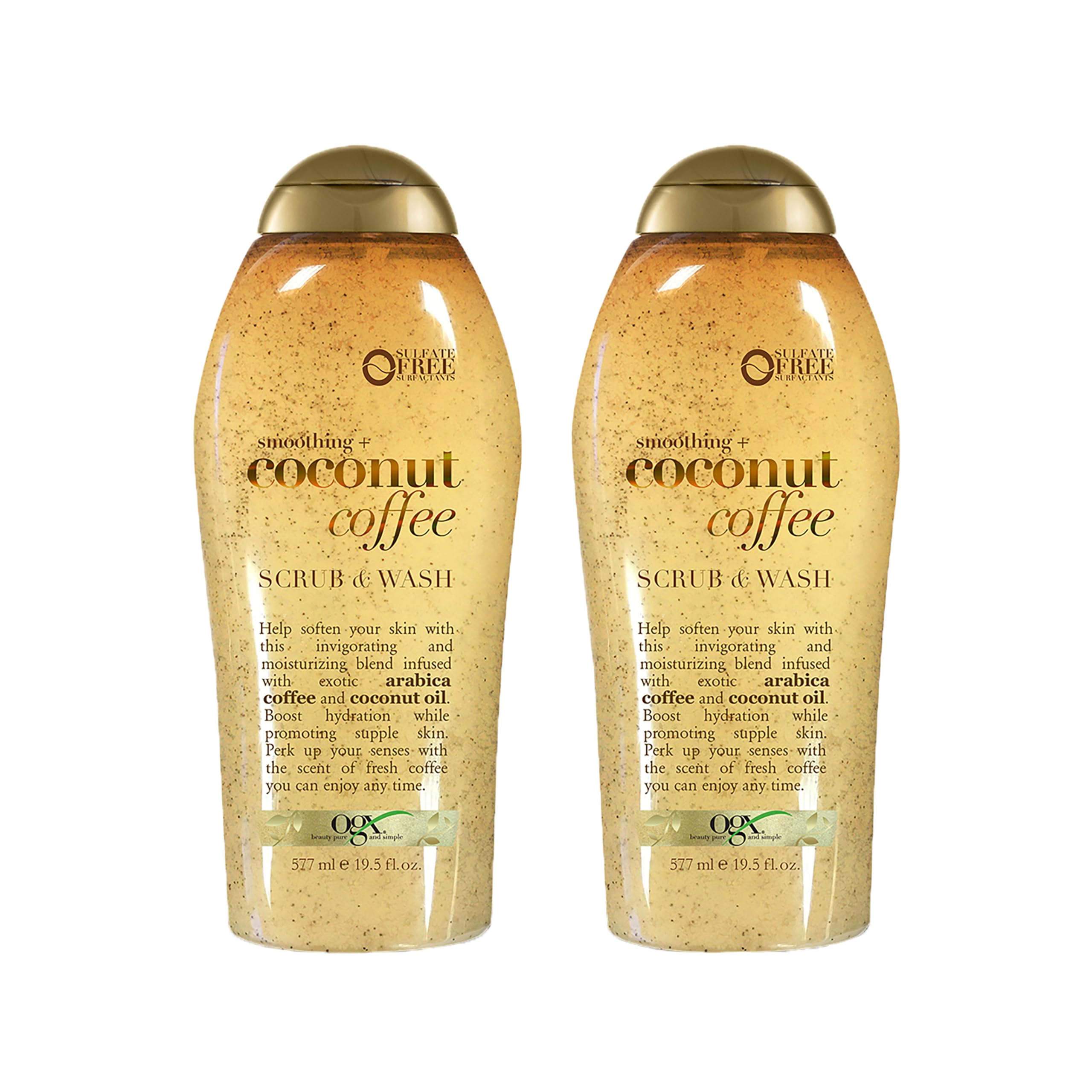 OGX Smoothing + Coconut Coffee Body Scrub, 19.5 fl oz, 2-Pack